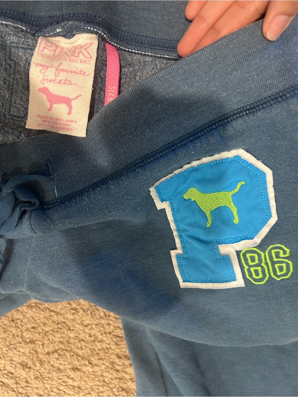 Vintage!!! PINK Victoria's Secret Blue and Pink capri bundle with Dog Patch - Picture 4 of 7